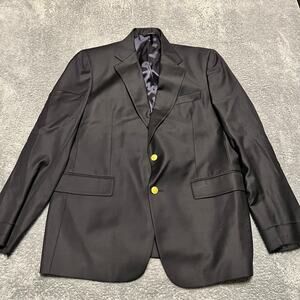 Brooks Brothers Country Club Loro Piana Blazer Mens 42 super 110s Black 2 Button